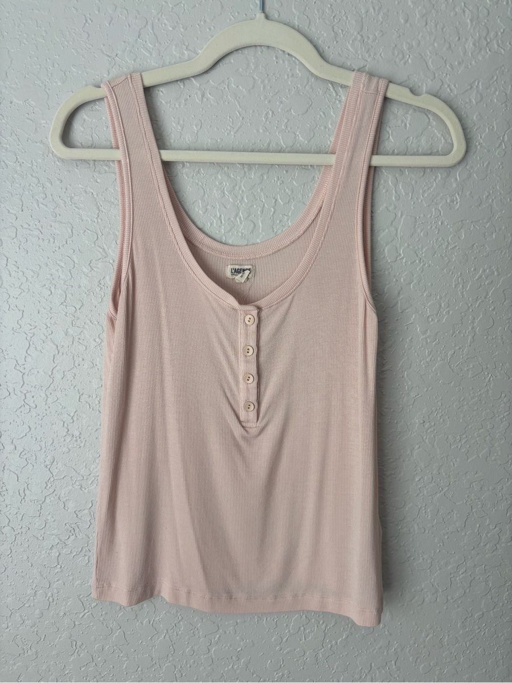 L'AGENCE Kate Henley Pale Pink Tank Top